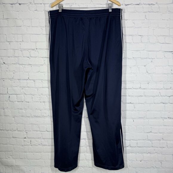 Nike Track Pants Mens Navy Blue Solid Polyester Swoosh Logo Straight Leg Active - Picture 2 of 15